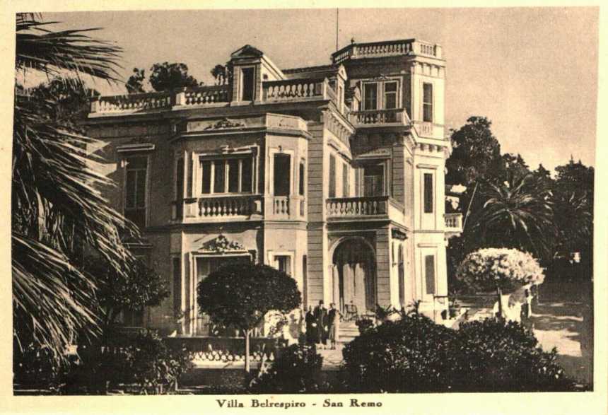 The Villa Belrespiro in San Remo. Paolo Primo dwelled there from 1918 to his death in 1940.